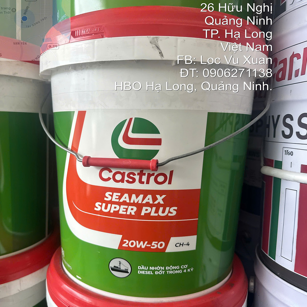 Dầu Castrol Seamax Super Plus 15w-40, 20w-50 CH4 chuyên dụng tàu du lịch, tàu cá, động cơ máy thuỷ